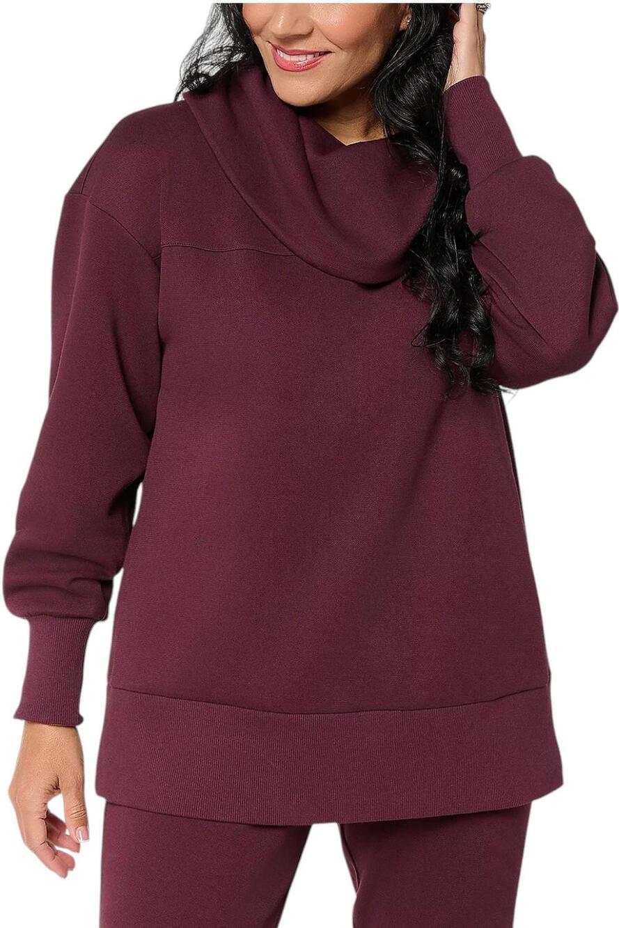 Martha Stewart Women's Signature Texture Knit Tunic Winetasting - Petite